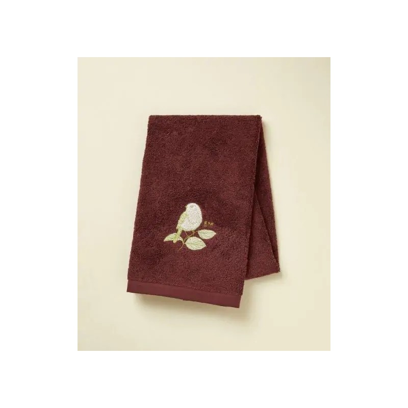 Serviette - Aubergine - Brodée - 50x100 cm