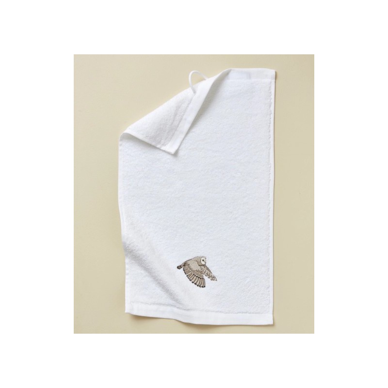 Serviette invité - Blanche - Brodée - 30x50 cm