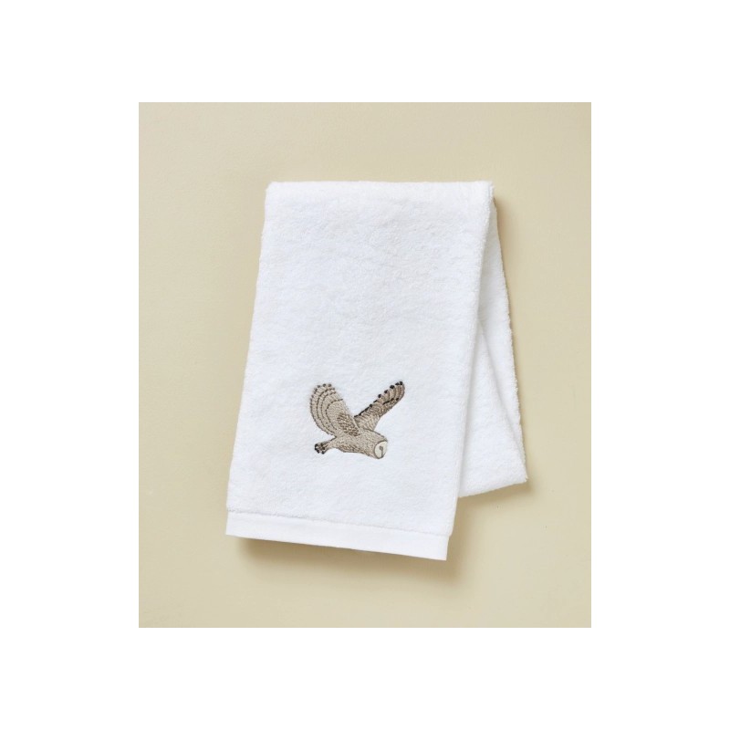 Serviette - Blanche - Brodée - 50x100 cm