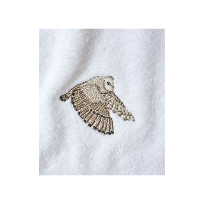 Drap de douche - Blanc - Brodé - 70x140 cm