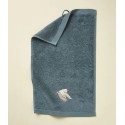 Serviette invité - Bleu fumé - Brodée - 30x50 cm