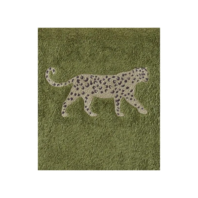 Serviette - Kaki - Brodée - 50x100 cm