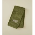 Serviette - Kaki - Brodée - 50x100 cm