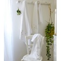 Serviette - Blanche - Brodée - 50x100 cm - Jolis cœurs