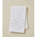 Drap de douche - Blanc - Brodé - 70x140 cm