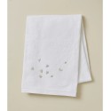 Drap de bain - Blanc - Brodé - 100x150 cm