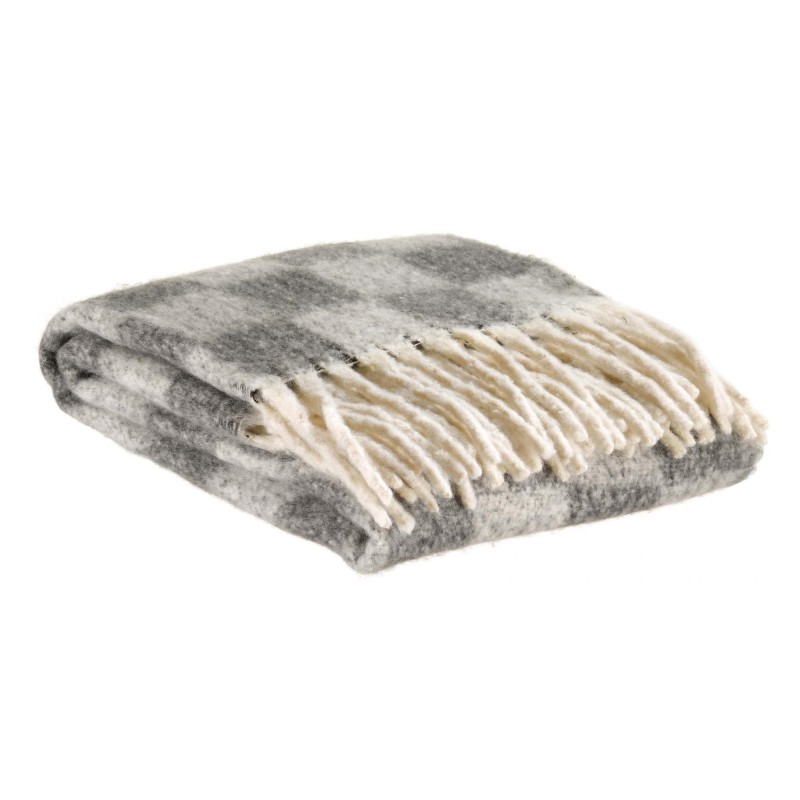 Plaid recyclé - Isabel damier Ardoise