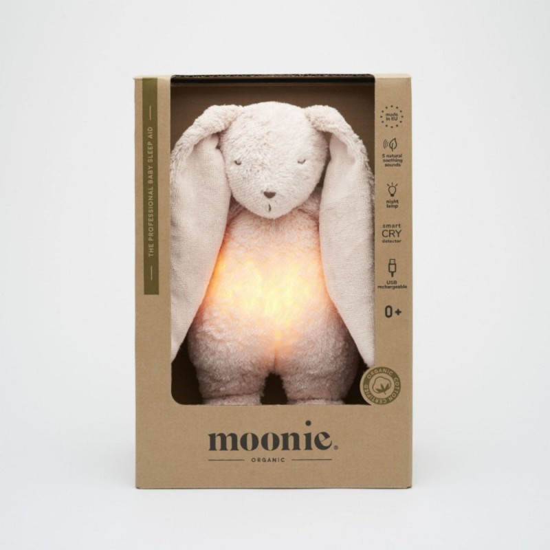 Moonie - Veilleuse lapin nature - Bio - Rose