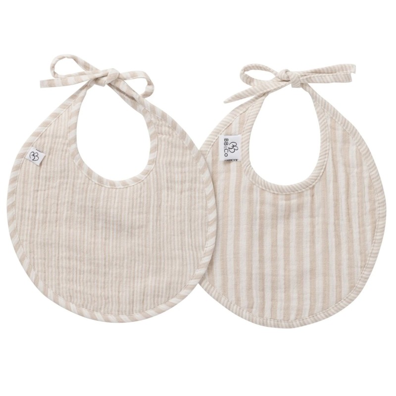 Lot de 2 Bavoirs - Rayé galet - Soft Stripes