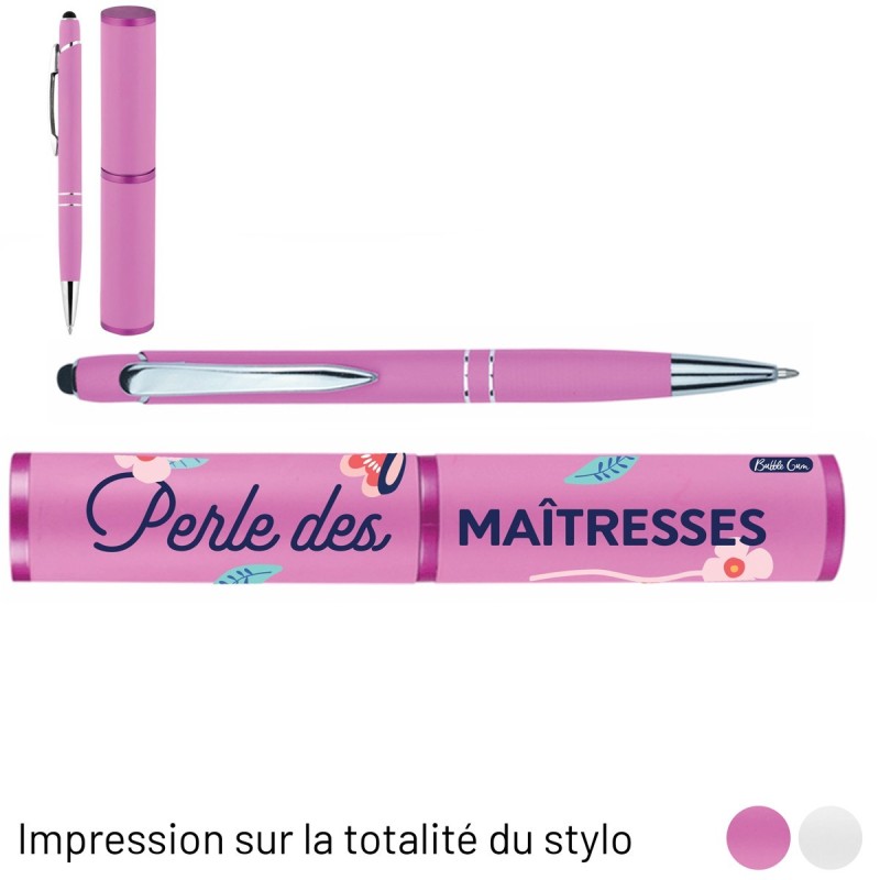 Boite stylo - Rose - Perle des maitresse