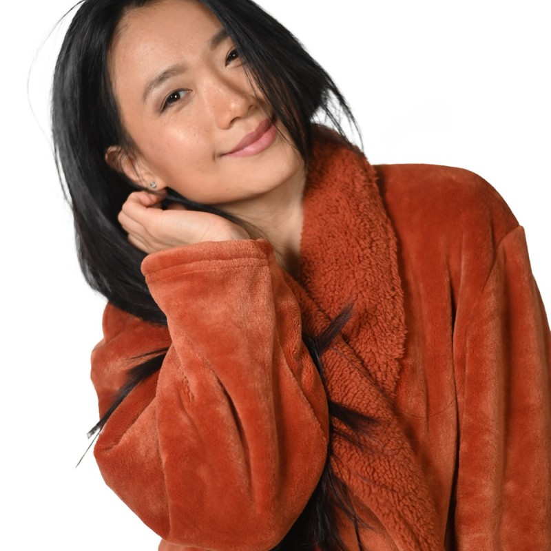 Peignoir mixte polaire Bolsta terre brulée / au tombeau des jaloux