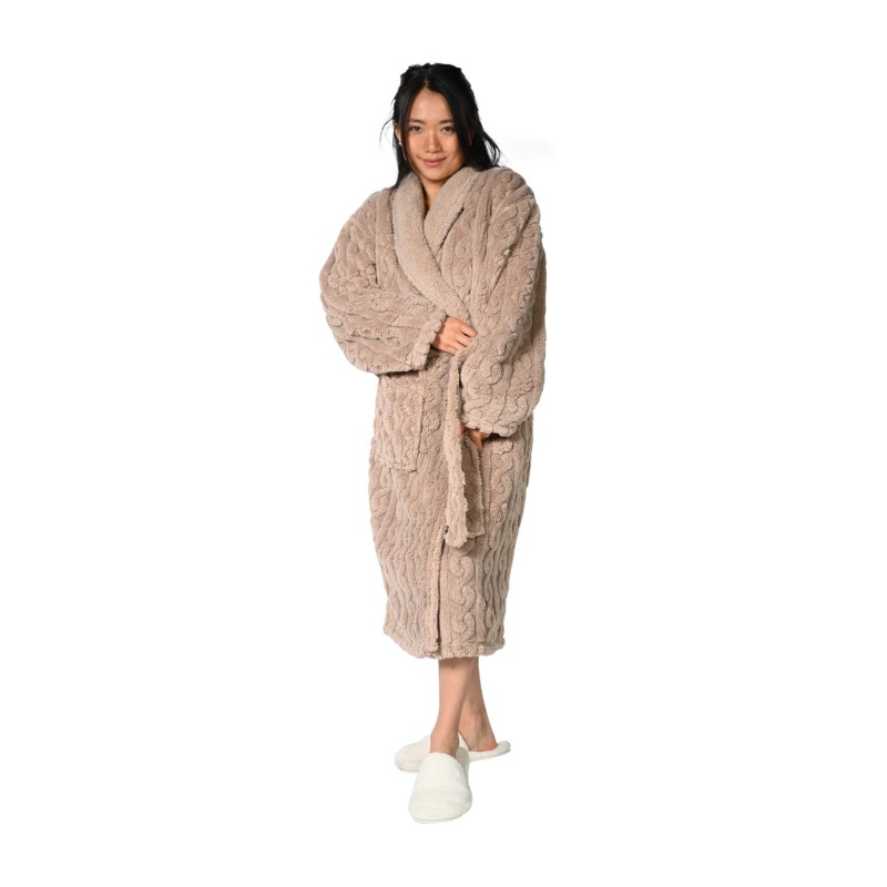 Peignoir mixte polaire Warm Wool sable / au tombeau des jaloux