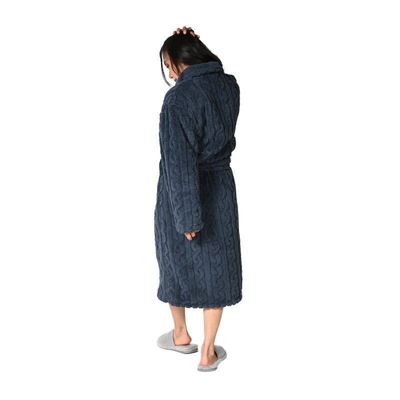 Peignoir mixte polaire Warm Wool bleu nuit / au tombeau des jaloux