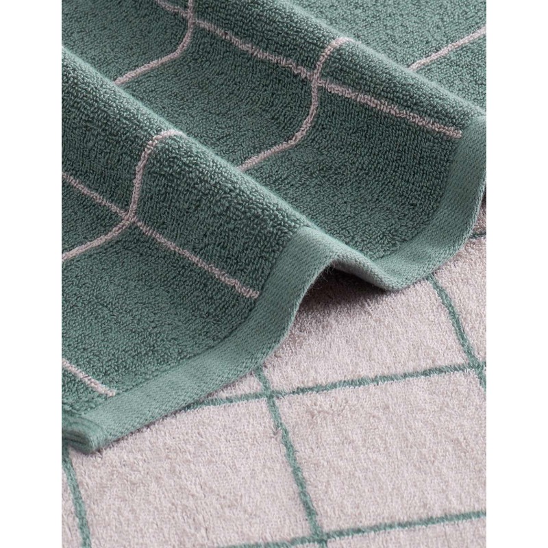 Serviette Jacquard ARCADIA CHECK – Lichen /Au tombeau des jaloux