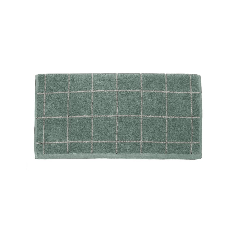 Serviette Jacquard ARCADIA CHECK – Lichen /Au tombeau des jaloux