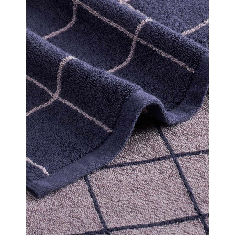 Drap de douche Jacquard ARCADIA CHECK – Indigo /Au tombeau des jaloux