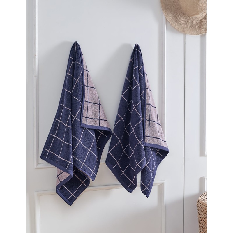 Drap de douche Jacquard ARCADIA CHECK – Indigo /Au tombeau des jaloux