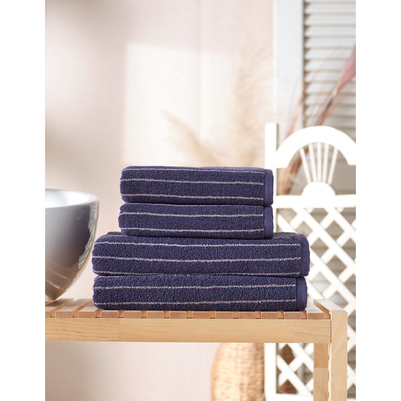 Drap de douche Jacquard ARCADIA LINEA – Indigo /Au tombeau des jaloux
