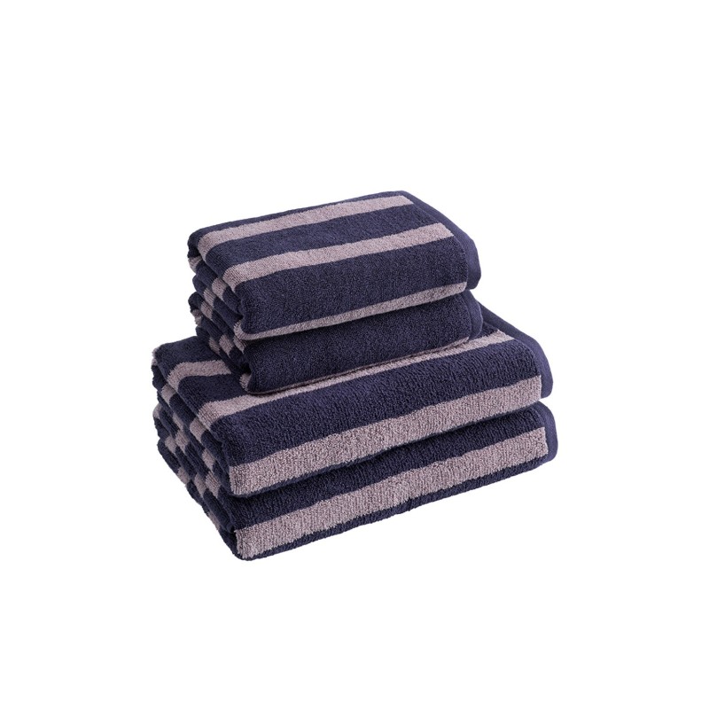Drap de douche Jacquard ARCADIA STRIPE– Indigo /Au tombeau des jaloux