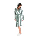 Peignoir adulte - capuche - velours jacquard rayé - 420gr/m² 100% coton ANTIGUA