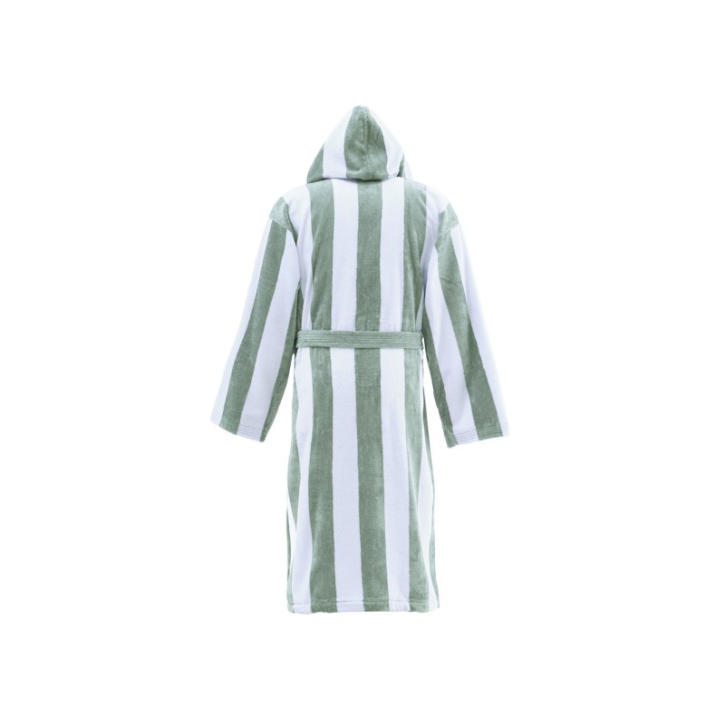 Peignoir adulte - capuche - velours jacquard rayé - 420gr/m² 100% coton ANTIGUA