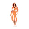 Peignoir adulte - capuche - velours jacquard rayé - 420gr/m² 100% coton ANTIGUA