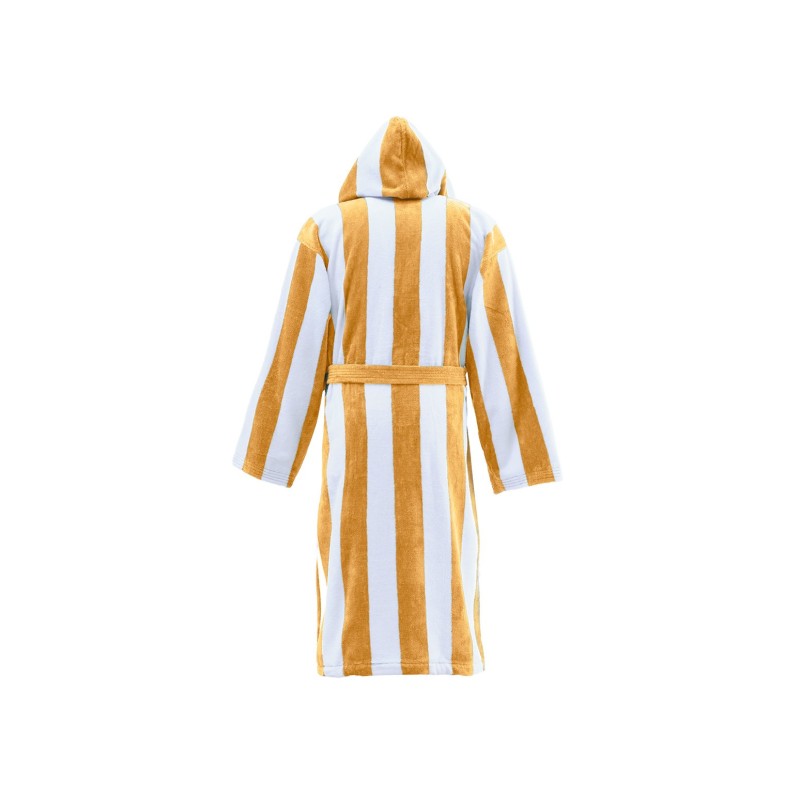Peignoir adulte - capuche - velours jacquard rayé - 420gr/m² 100% coton ANTIGUA