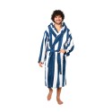 Peignoir adulte - capuche - velours jacquard rayé - 420gr/m² 100% coton ANTIGUA