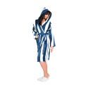 Peignoir adulte - capuche - velours jacquard rayé - 420gr/m² 100% coton ANTIGUA
