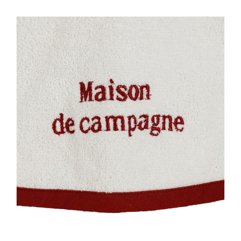 Essuie-Mains Rond "Campagne" – Écru et Rouge| Au Tombeau des Jaloux