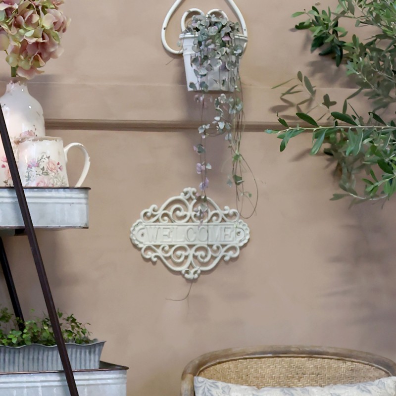 Panneau "Welcome" en Fer – Style Antique/ Au Tombeau des Jaloux