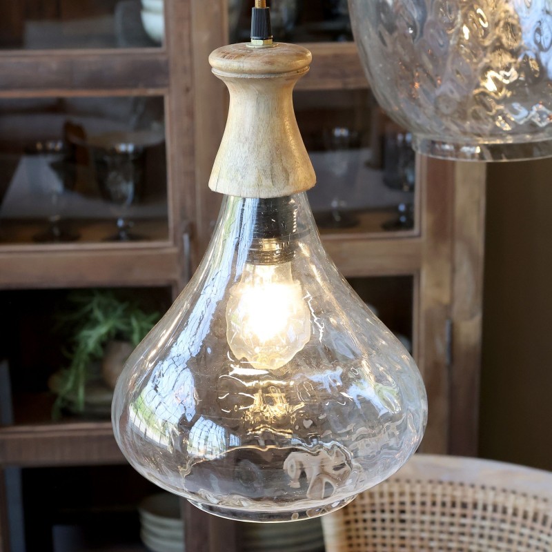 Lampe avec Cache-Douille en Bois de Manguier/ Au Tombeau des Jaloux