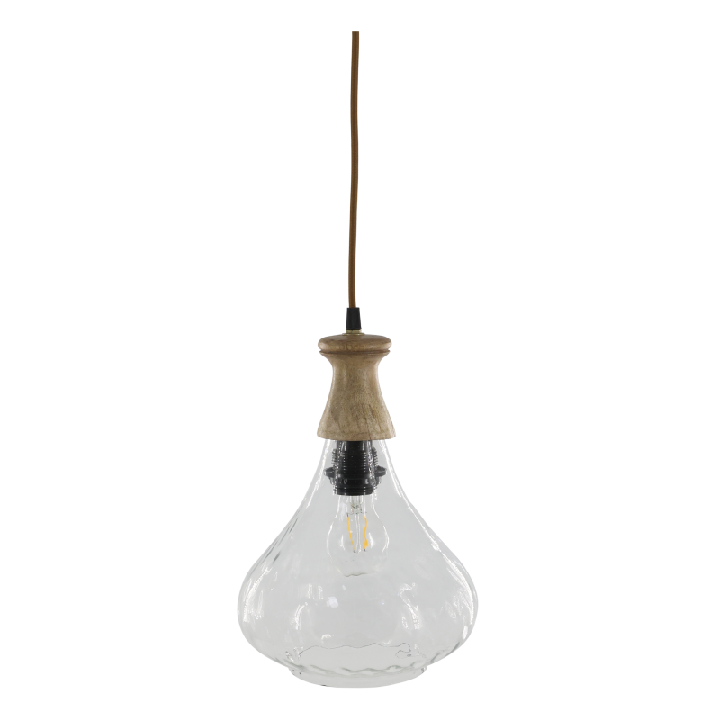Lampe avec Cache-Douille en Bois de Manguier/ Au Tombeau des Jaloux