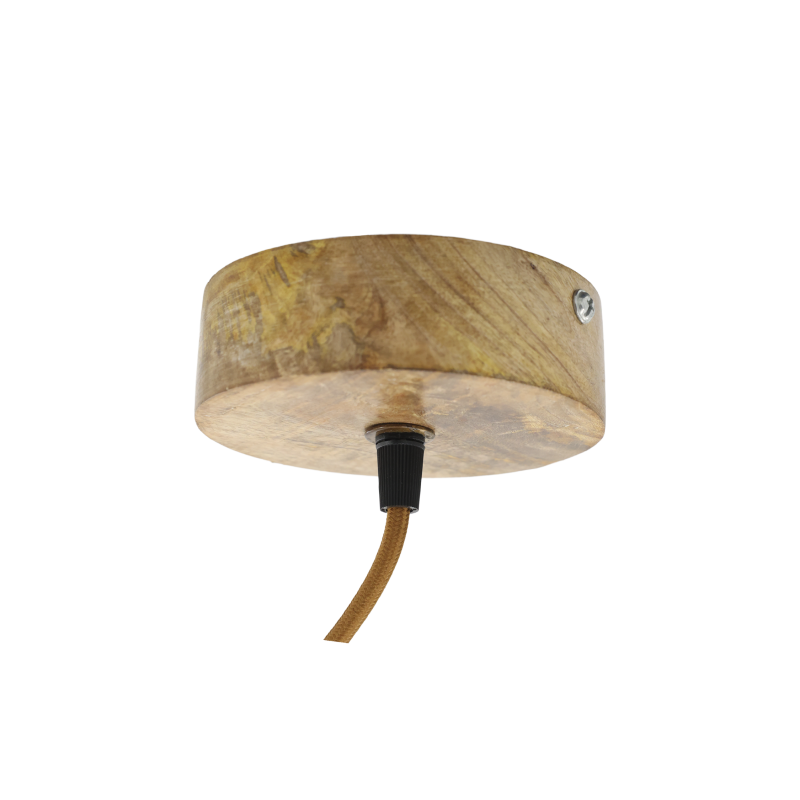 Lampe avec Cache-Douille en Bois de Manguier/ Au Tombeau des Jaloux