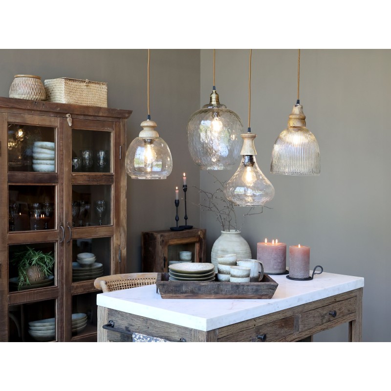 Lampe avec Cache-Douille en Bois de Manguier/ Au Tombeau des Jaloux
