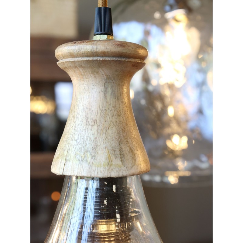 Lampe avec Cache-Douille en Bois de Manguier/ Au Tombeau des Jaloux