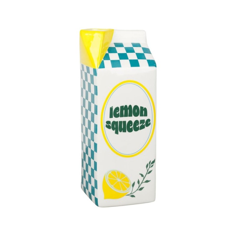 Vase Briqe Dolomite Jaune & Turquoise – H25 cm| Au Tombeau des Jaloux
