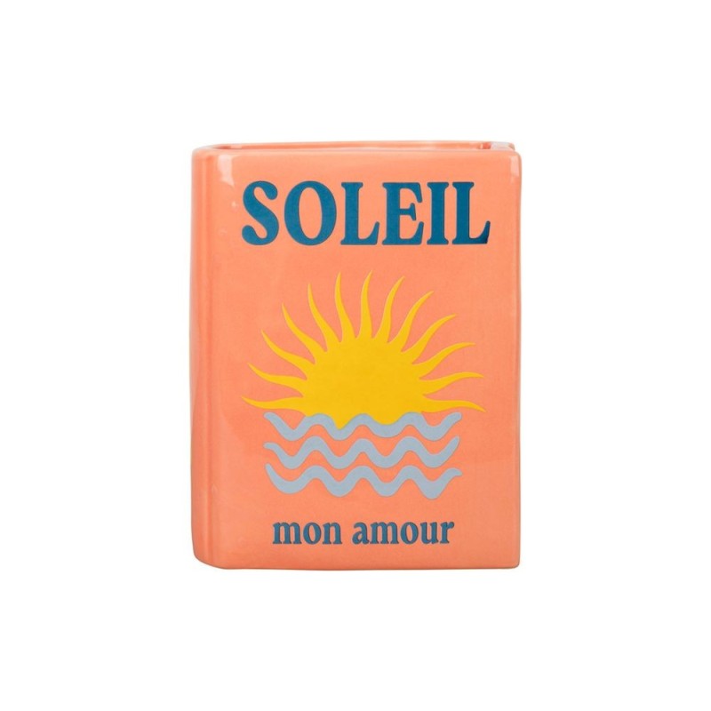 Vase "Soleil" Livre Multicolore en Dolomite – H21 cm| Au Tombeau des Jaloux