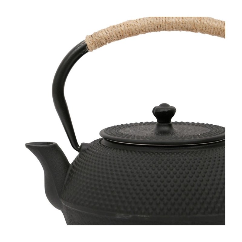 Théière en Fonte Noire – Anse en Corde + Filtre à Picots (1,2 L) | Au Tombeau des Jaloux