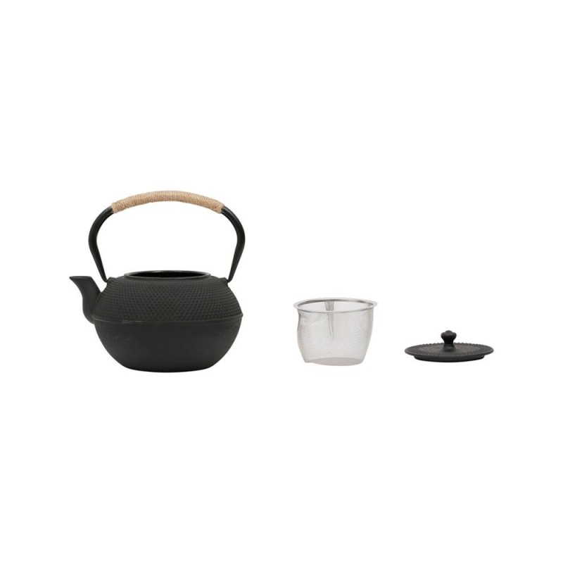 Théière en Fonte Noire – Anse en Corde + Filtre à Picots (1,2 L) | Au Tombeau des Jaloux