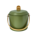 Seau à compost d’intérieur en acier et bambou (7 L) avec filtre anti-odeurs/ Au Tombeau Des Jaloux