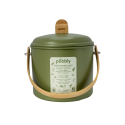 Seau à compost d’intérieur en acier et bambou (7 L) avec filtre anti-odeurs/ Au Tombeau Des Jaloux