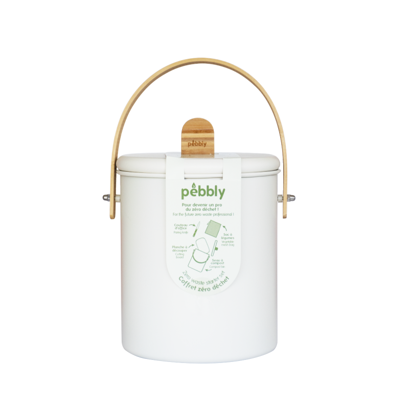 Coffret zéro déchet : seau à compost (4,5 L), planche, couteau et filet à légumes. Au Tombeau Des Jaloux