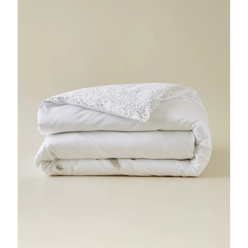 Housse de couette brodée Nina en satin de coton certifié OEKO-TEX®/ Au Tombeau Des Jaloux