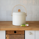 Seau à compost d’intérieur en acier et bambou (7 L) avec filtre anti-odeurs/ Au Tombeau Des Jaloux