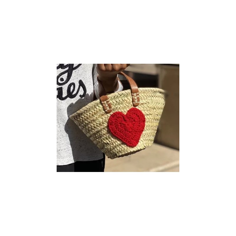 Mini Panier en Palmier – Cœur Rouge|  Au Tombeau des Jaloux