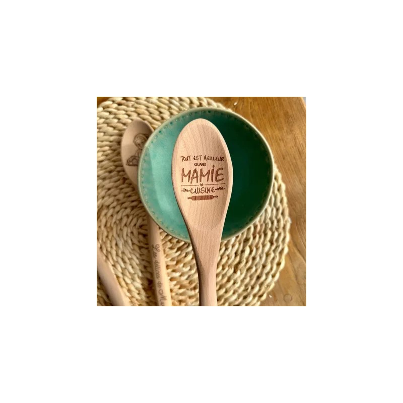 Cuillère en Bois Gravée – "Mamie Cuisine"|  Au Tombeau des Jaloux