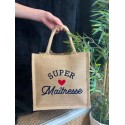 Cabas Toile de Jute – "Super Maîtresse" – Collection Fin d’Année|  Au Tombeau des Jaloux