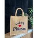 Cabas Toile de Jute – "Super Nounou" – Collection Fin d’Année|  Au Tombeau des Jaloux