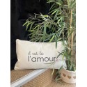 Coussin "Il est là, l’Amour" – Collection Saint-Valentin|  Au Tombeau des Jaloux